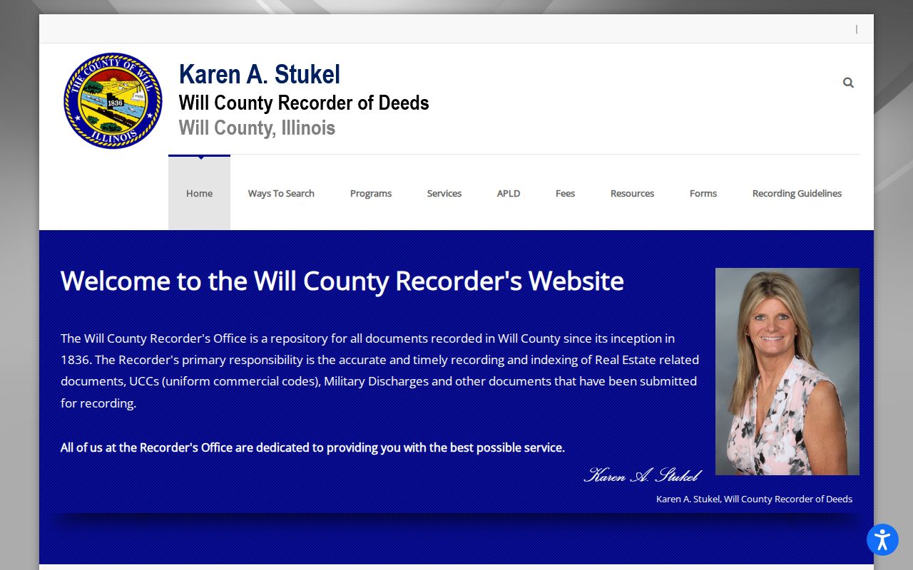 Will County Recorder official records and search page for Lockport deed research
