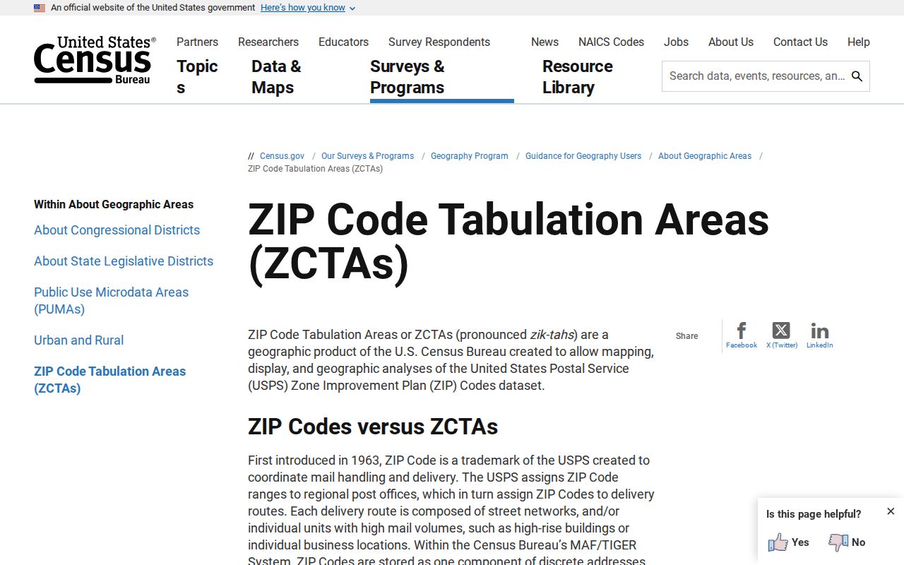 Census guidance explaining ZIP Codes and ZCTAs for Lockport searches